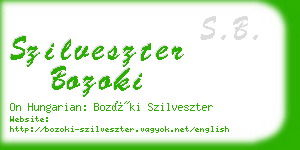 szilveszter bozoki business card